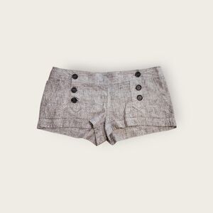 Vintage Y2k early 2000s Express black low rise sailor button front mini shorts